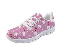 Coloranimal Bequeme leichte Laufschuhe für Damen Damen Niedlichen Cartoon Zahnarzt Muster rutschfeste Gehen Einfach Gehen Wohnungen Lässig DailyShoes EU Größe 38