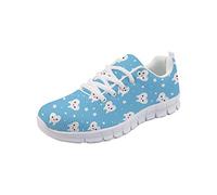 Coloranimal Blue Cartoon Zahnarzt Gedruckte Schnürschuhe Go Easy Walking Sneakers Casual DailyShoes Air Mesh Leichte Running Walking Casual DailyShoes EU Größe 40