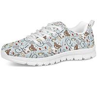 Coloranimal Cute Cartoon Nurse Pattern Laufen Jogging Turnschuhe für Frauen Damen Leichte Mesh Flache Schuhe Bequeme Schnürschuhe EU Größe 36