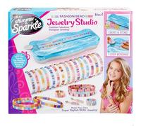 ColorBaby 47911 Shimmer N Sparkle Kit zur Herstellung von Schmuck, Perlen, Ohrringen, Ringen und Armbändern, japanische farbige Perlen, inklusive Designeinheit mit Deckel, Zubehör, für Kinder ab 8