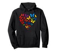 Colorful Butterfly Heart Cute Butterflies Pullover Hoodie