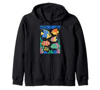 Colorful Fish Graphic Beach Damen Tropical Ocean Sea Life Kapuzenjacke