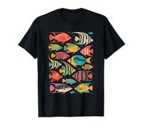 Colorful Fish Graphic Beach Damen Tropical Ocean Sea Life T-Shirt