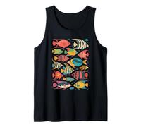 Colorful Fish Graphic Beach Damen Tropical Ocean Sea Life Tank Top
