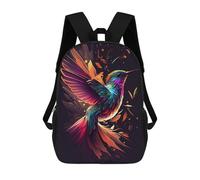 Colorful Hummingbird Flight Modischer, Lässiger Kinderrucksack, 3D-gedruckter Schulrucksack Für Jungen, Großer Rucksack 17inch