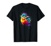Colorful Splash Art Eisvogel Eisvögel T-Shirt