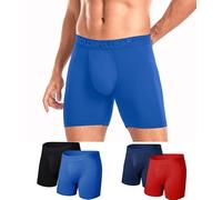 COLORFULLEAF Bambus Boxershorts Herren Lang 3/4er Pack Unterhosen Männer Stretch Atmungsaktiv Unterwäsche mit Eingriff(4F,XL)