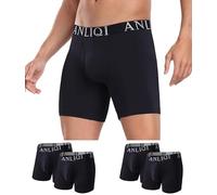 COLORFULLEAF Bambus Boxershorts Herren Lang 3/6/7er Pack Unterhosen Männer Stretch Atmungsaktiv Unterwäsche mit Eingriff(4E,L)