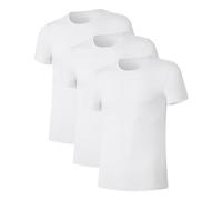 COLORFULLEAF Herren Bambus Unterhemden Regular Fit V-Ausschnitt T-Shirts Kurzarm Rundhals T-Shirts 3er oder 6er Pack, Rundhalsausschnitt - Weiß, XL