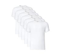 COLORFULLEAF Herren Bambus Unterhemden Regular Fit V-Ausschnitt T-Shirts Kurzarm Rundhals T-Shirts 3er oder 6er Pack, Rundhalsausschnitt, 6er-Pack, Weiß, L