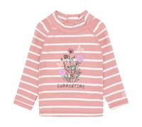 Colorkids Badeshirt langarm mit UV-Schutz Blumen Ringel 80 altrosa/natur/bunt