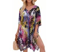 colornival Strandkleid Damen aus Spitze, Kleid für Damen | Luftige Strandtunika Damen mit V-Ausschnitt, Strandüberwurf für Bikini, Urlaub Must Haves
