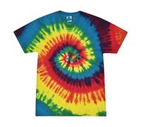 Colortone Unisex Batik T-Shirt 'Swirl' | Batik Shirt S - 5XL mit verschiedenen Mustern | Flower Power Kleidung Damen Herren aus Baumwolle | Handgefärbtes Batik Design | Rainbow, M