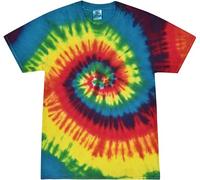 Colortone Unisex Batik T-Shirt 'Swirl' | Batik Shirt S - 5XL mit verschiedenen Mustern | Flower Power Kleidung Damen Herren aus Baumwolle | Handgefärbtes Batik Design | Rainbow, S