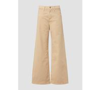 Weite Jeans S.OLIVER, Damen, Gr. 44, Länge 32, beige, Denim/Jeans, Obermaterial: 98% Baumwolle, 2% Elasthan, unifarben, weit knöchellang, Jeans, im Five-Pocket Style (21342722-44) beige