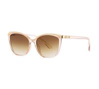 Colrea Trendige Katzenaugen-Sonnenbrille für Damen, modische Cateye-UV400-Schutzbrille CL22017, Transparenter brauner Rahmen/braune Gläser mit Farbverlauf, Medium