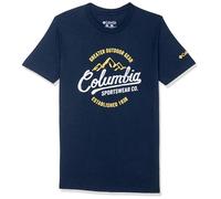 Columbia Bekleidung, Grafik-T-Shirt für Herren, Blau (Colombia Navy/Volt), Größe L