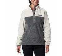 Columbia Benton Springs 1/2 Snap Pullover, Fleece Pullover für Damen, City Grey Heather/Chalk, Größe M