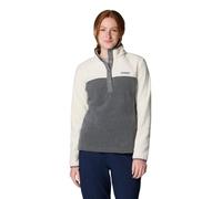 Columbia Benton Springs 1/2 Snap Pullover, Fleece Pullover für Damen, City Grey Heather/Chalk, Größe XL