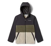 Columbia Boy's Steens Mountain Novelty Hooded Fleece Pullover, Ancient Fossil, Stone Green, Shark, L
