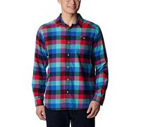 Columbia Cornell Woods Herren Flanell-Langarmhemd, Bright Aqua Buffalo Check, Größe M