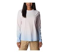 Columbia Damen Bedruckter Tidal Deflector mit Langen Ärmeln Wanderhemd, Satin-Rosa Farbverlauf, Large
