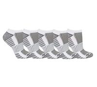 Columbia Damen Cropped Crew Piqué-fußbettsocken Socken, Weiß/Grau Logo, Einheitsgröße (6er Pack)