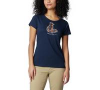 Columbia Damen Daisy Days Grafik Kurzärmeliges T-Shirt, Collegiate Navy/Foxy Omblur, L