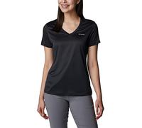 Columbia Damen Hike Short Sleeve V Neck Technisches Kurzarm-T-Shirt, Black, COLWT