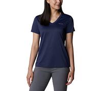 Columbia Damen Hike Short Sleeve V Neck Technisches Kurzarm-T-Shirt, Nocturnal,
