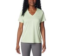 Columbia Damen Hike Short Sleeve V Neck Technisches Kurzarm-T-Shirt, Sage Leaf Heather,