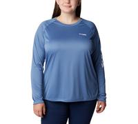 Columbia Damen PFG Tidal Tee Ii Long Sleeve T-Shirt, Blausteinfarben/weißes Logo, X-Groß