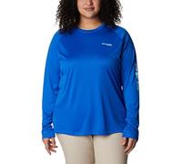 Columbia Damen PFG Tidal Tee Ii Long Sleeve Wanderhemd, Blaues Ara-/Golf-Stream-Logo, X-Large