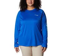 Columbia Damen PFG Tidal Tee Ii Long Sleeve Wanderhemd, Blaues Ara-/Golf-Stream-Logo, X-Large