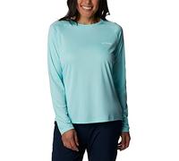 Columbia Damen PFG Tidal Tee Ii Long Sleeve Wanderhemd, Gulf Stream/White Logo, Groß