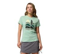 Columbia Damen Ruby Springs Graphic Fitted Short Sleeve Kurzärmeliges T-Shirt, New Mint, Get Hiked, M EU
