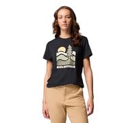 Columbia Damen Ruby Springs Graphic Fitted Short Sleeve Kurzärmeliges T-Shirt, Schwarz, Get Hiked, XL EU