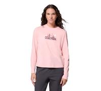 Columbia Damen Ruby Springs Graphic Long Sleeve Tee, Rosa Sand/buntes Baum, X-Klein