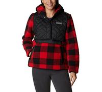 Columbia Damen Sweet-View Fleece Kapuzenpullover, Schwarz/Rot Lilie Karo, Large