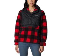 Columbia Damen Sweet View Fleece Kapuzenpullover Schwarz/Rot Lilie Karo Print Large