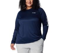 Columbia Damen Tidal Tee II Langarm, Collegiate Navy/White Logo, 3X