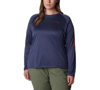 Columbia Damen Tidal Tee Ii Langarm, Nocturnal/Red Spark-Logo, X-Groß