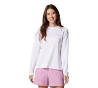 Columbia Damen Tidal Tee Ii Langarm, Weißes, graues Logo, Mittel