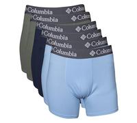 Columbia Herren Amazon Exclusive 6 Pack Performance Boxer Brief Retroshorts, Hellblau/Marineblau/Steingrün, XXX-Large (6er Pack)