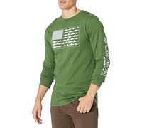 Columbia Herren Langarm Outdoor Angeln Camping Wandern T-Shirt, Moos mit Cirrus Grey, Klein