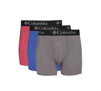 Columbia Herren-Boxershorts, Baumwoll-Stretch, 3er-Pack, Rot/Blau/Grau, Größe L, Bergrot, Large