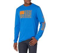 Columbia Herren Langarm Outdoor Angeln Camping Wandern T-Shirt, Lebendiges Blau mit Solarize, Mittel