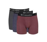 Columbia Herren Performance Cotton Stretch Boxershorts, 3er-Pack Retroshorts, Rot/Anthrazit/Marineblau, Small