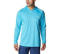 Columbia Herren PFG Terminal Tackle Hoodie Kapuzen-Sweatshirt, Atoll/weißes Logo, Medium