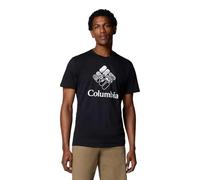 Columbia Men's Rapid Ridge Graphic Tee, Short Sleeve T-Shirt, Black/Heavenly Stacked Gem, M